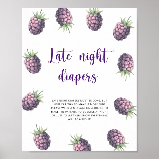 Blackberry - Late nacht luiers spel Poster (Voorkant)