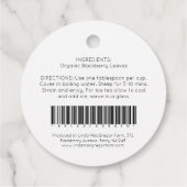 Blackberry leaf tea custom boerderij productetiket bedankjes labels (Achterkant)