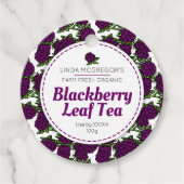Blackberry leaf tea custom boerderij productetiket bedankjes labels (Voorkant)
