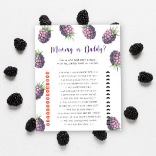 Blackberry - mama of papa baby shower spel