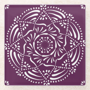 Blackberry Mandala Glazen Onderzetter
