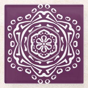 Blackberry Mandala Glazen Onderzetter