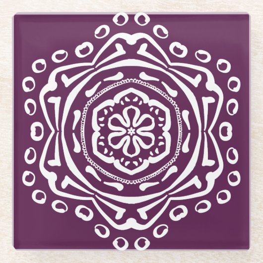Blackberry Mandala Glazen Onderzetter (Voorkant)