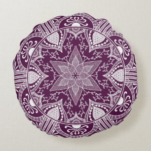 Blackberry Mandala Rond Kussen