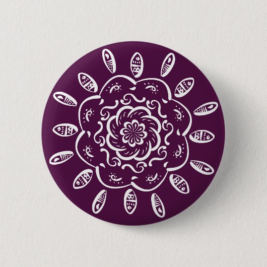 Blackberry Mandala Ronde Button 5,7 Cm (Voorkant)