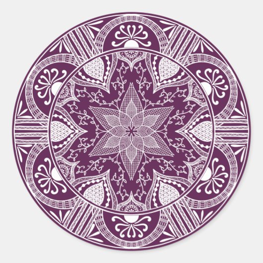 Blackberry Mandala Ronde Sticker (Voorkant)