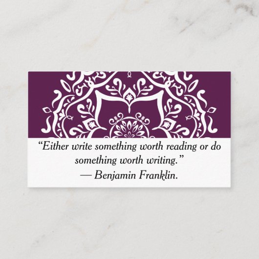 Blackberry Mandala Visitekaartje (Achterkant)