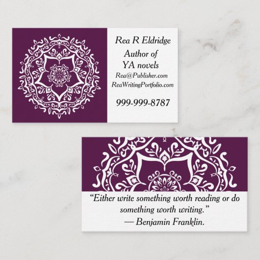 Blackberry Mandala Visitekaartje (Voorkant / Achterkant)