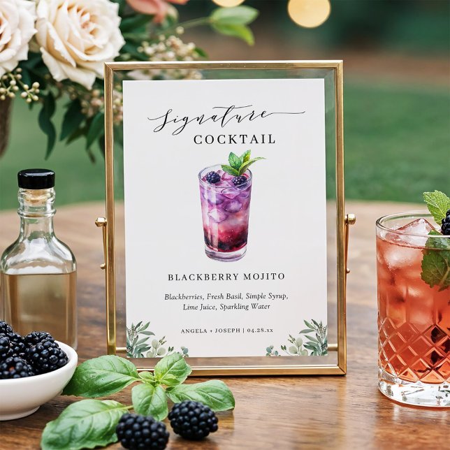 BlackBerry Mojito Signature Cocktail Drink Sign (Creator heeft geüpload)