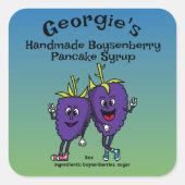 Blackberry of Boysenberry Pals Grappige Cartoon Vierkante Sticker (Voorkant)