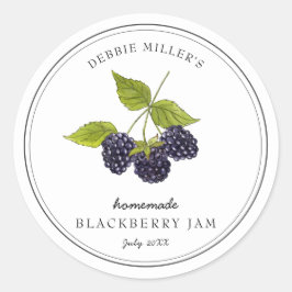  Blackberry op witte jam Ronde Sticker