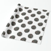 Blackberry. Polka stippen. fruitpatroon. Cadeaupapier (Uitgerold)