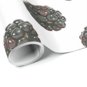 Blackberry. Polka stippen. fruitpatroon. Cadeaupapier (Rol Hoek)