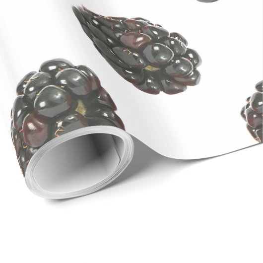 Blackberry. Polka stippen. fruitpatroon. Cadeaupapier (Rol Hoek)