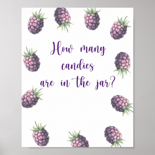 Blackberry - raad hoeveel snoepjes Poster (Voorkant)