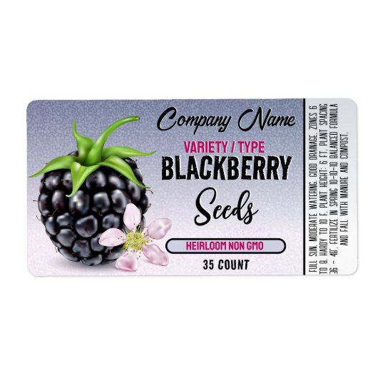 BlackBerry Seed Package Etiket (Voorkant)