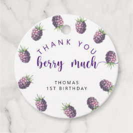 Blackberry verjaardagsfeestje dank u bessen veel bedankjes labels