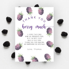 Blackberry verjaardagsfeestje dank u bessen veel bedankkaart