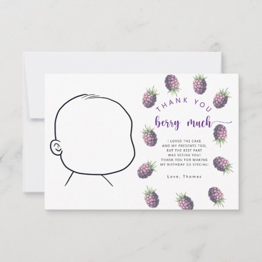 Blackberry verjaardagsfeestje dank u bessen veel bedankkaart (Voorkant)
