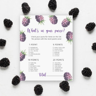 Blackberry - Wat zit er in je tas baby shower spel