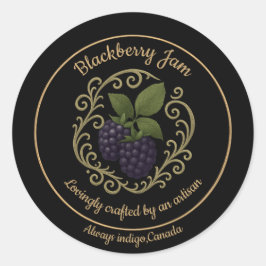 Blackberry Whisper – Ambachtelijke jamlabel Ronde Sticker