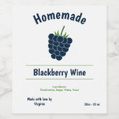 BlackBerry Wijnflesetiket Sticker (Enkel label)