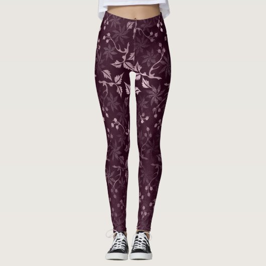 Blackberry Wine Patroon Leggings (Voorkant)
