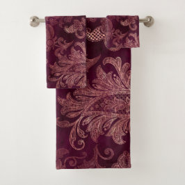 Blackberry Wine Pattern Bad Handdoek