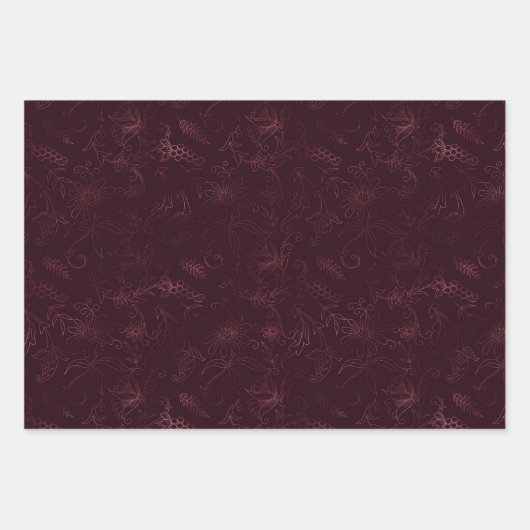 Blackberry Wine Pattern  Inpakpapier Vel (Voorkant 2)