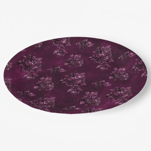 Blackberry Wine Pattern Papieren Bordje (Gekanteld)