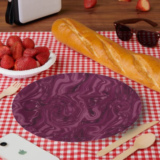 Blackberry Wine Pattern  Papieren Bordje (Picknick)