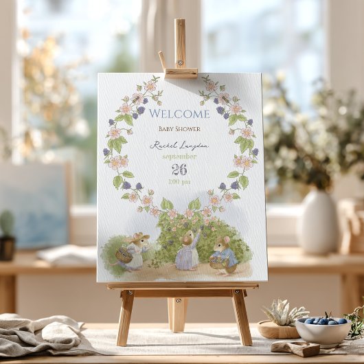 Blackberryjam Muizen Cottagecore Welkom Poster