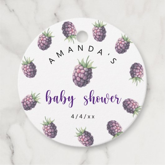 Blackberry's - Baby shower Bedankjes Labels (Voorkant)