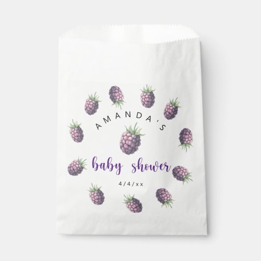 Blackberry's - Baby shower Bedankzakje (Voorkant)