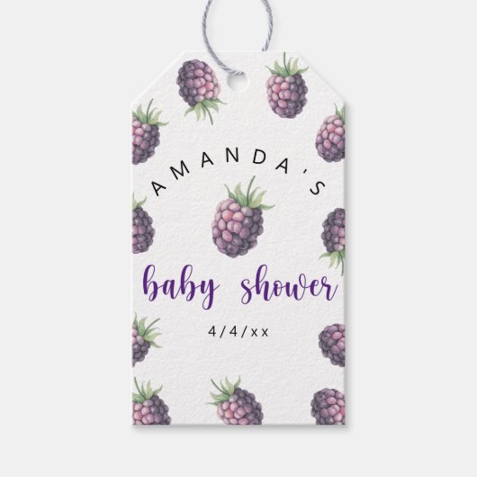 Blackberry's - Baby shower Cadeaulabel (Voorkant)