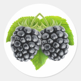 Blackberry's op bladeren ronde sticker