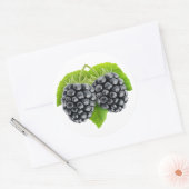 Blackberry's op bladeren ronde sticker (Envelop)