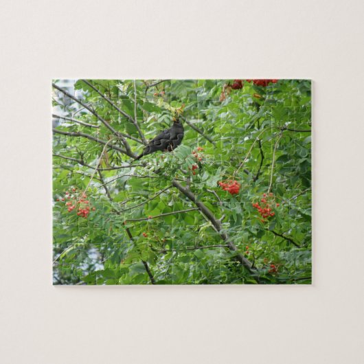 Blackbird and Berries Puzzle Legpuzzel (Horizontaal)