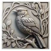 Blackbird - Art Nouveau Keramische Tegel Tegeltje (Voorkant)