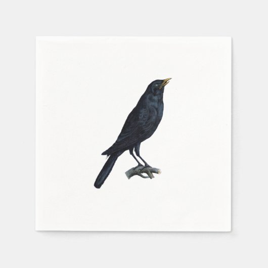 Blackbird Crow Illustratie Servetten (Voorkant)