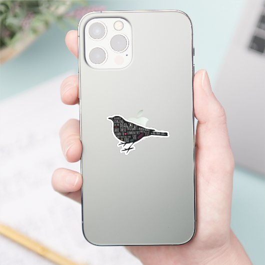 Blackbird Doodles Sticker (Telefoon)