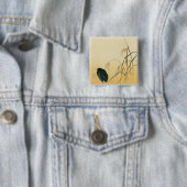 Blackbird, Edo Period Vierkante Button 5,1 Cm (In situ)