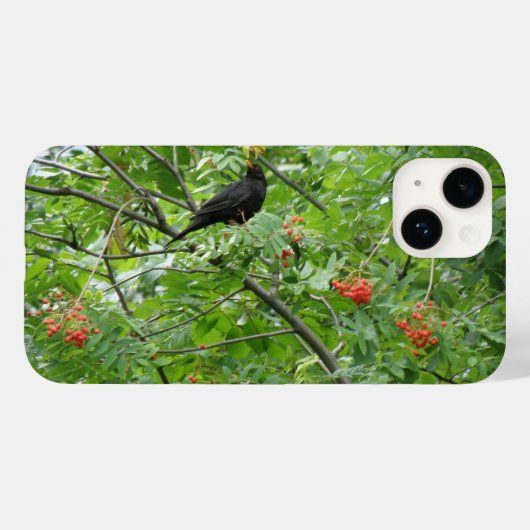Blackbird en Berries Case-Mate iPhone Case (Achterkant (horizontaal))