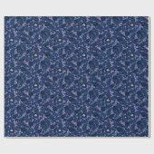 Blackbird en Nest met gouden eieren blauw en roze Cadeaupapier (Vlak)