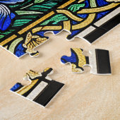 Blackbird Garden Stained Glass Corvid Raven Legpuzzel (Zijkant)