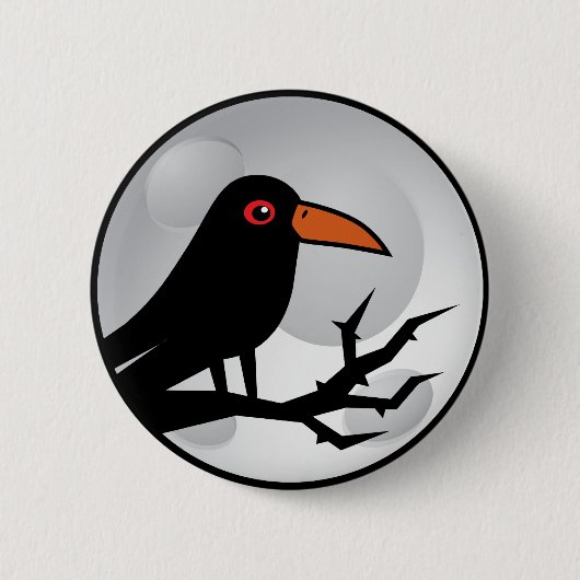 Blackbird Gothic Raven/Crow Ronde Button 5,7 Cm (Voorkant)