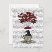 Blackbird in Teacup Briefkaart (Voorkant / Achterkant)