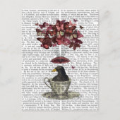 Blackbird in Teacup Briefkaart (Voorkant)