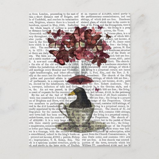 Blackbird in Teacup Briefkaart (Voorkant)
