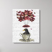 Blackbird in Teacup Canvas Afdruk (Voorkant)
